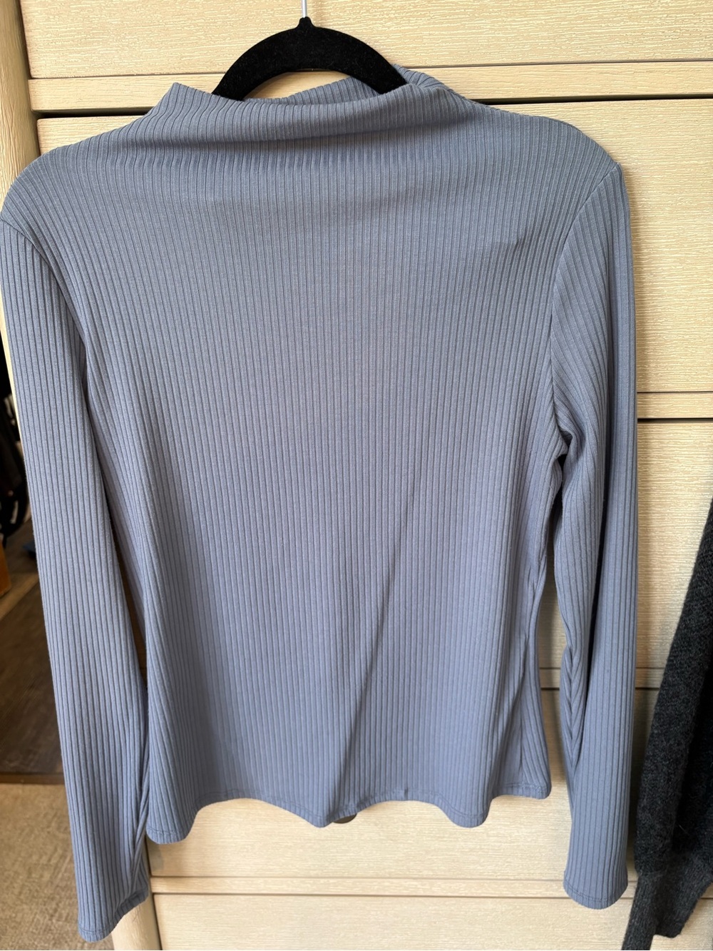 a new day Ribbed Mock Neck Long Sleeve Top - Gray